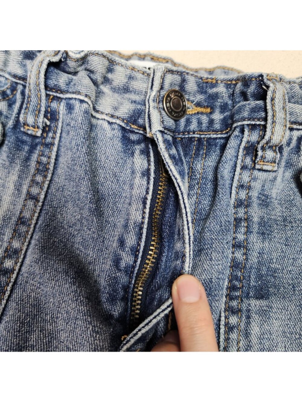 RSQ Girls Wide Leg Mid Rise Streetwear Skater Blue Cargo Jeans Sz 12 24/25 - Picture 6 of 12